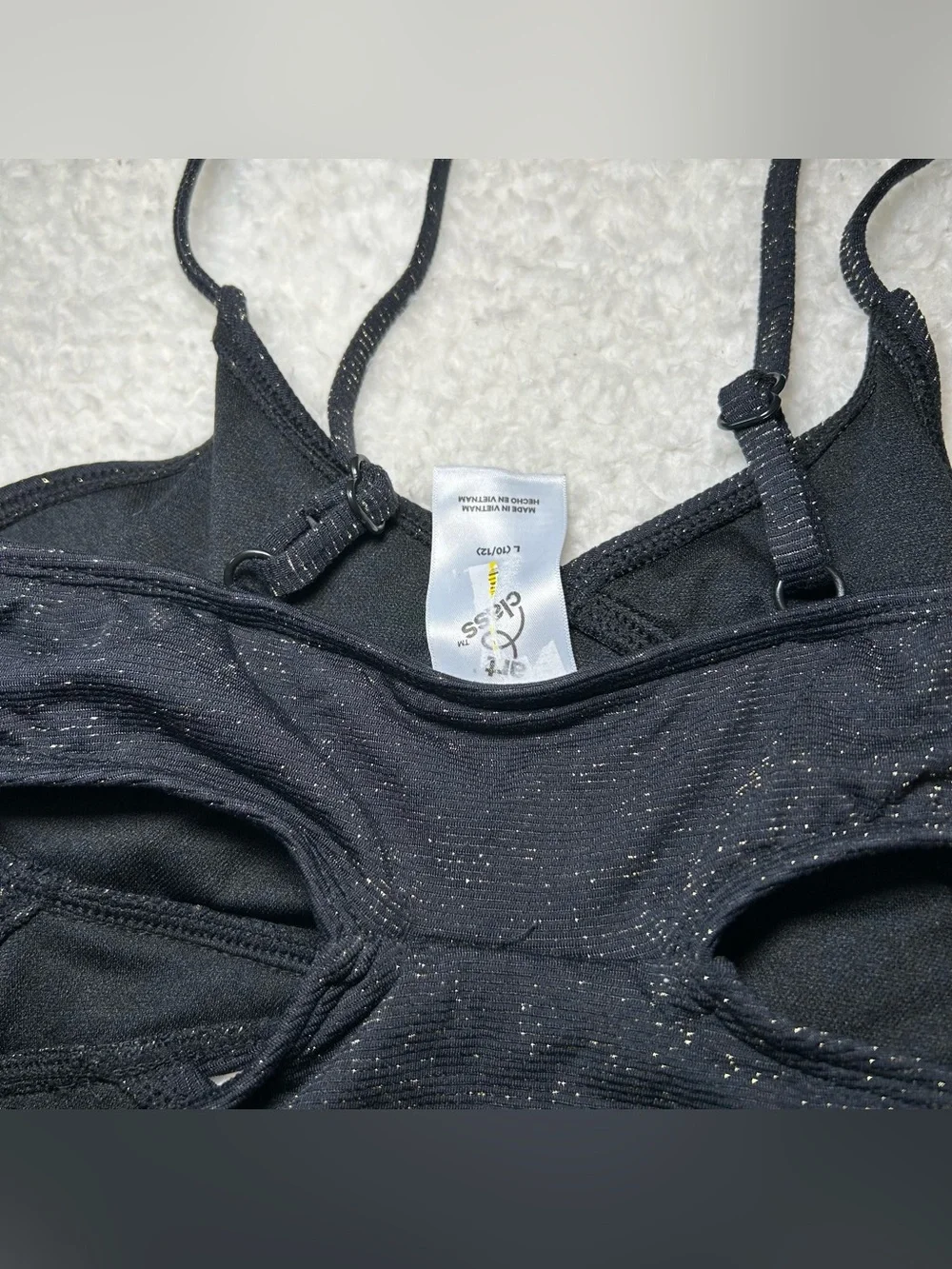 Art Class Girls Black Sparkle One Piece Swimsuit Large